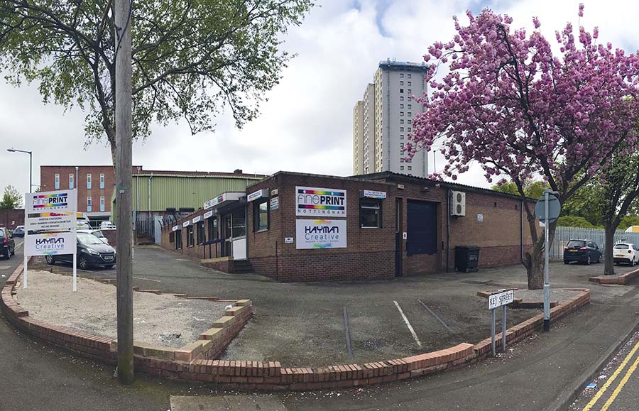 Fineprint printing Nottingham building