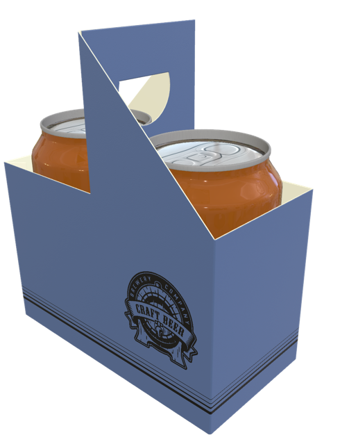 Printed craft beer 2 can carrier packaging