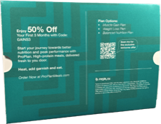 The back of the custom designed retail sliding mailer