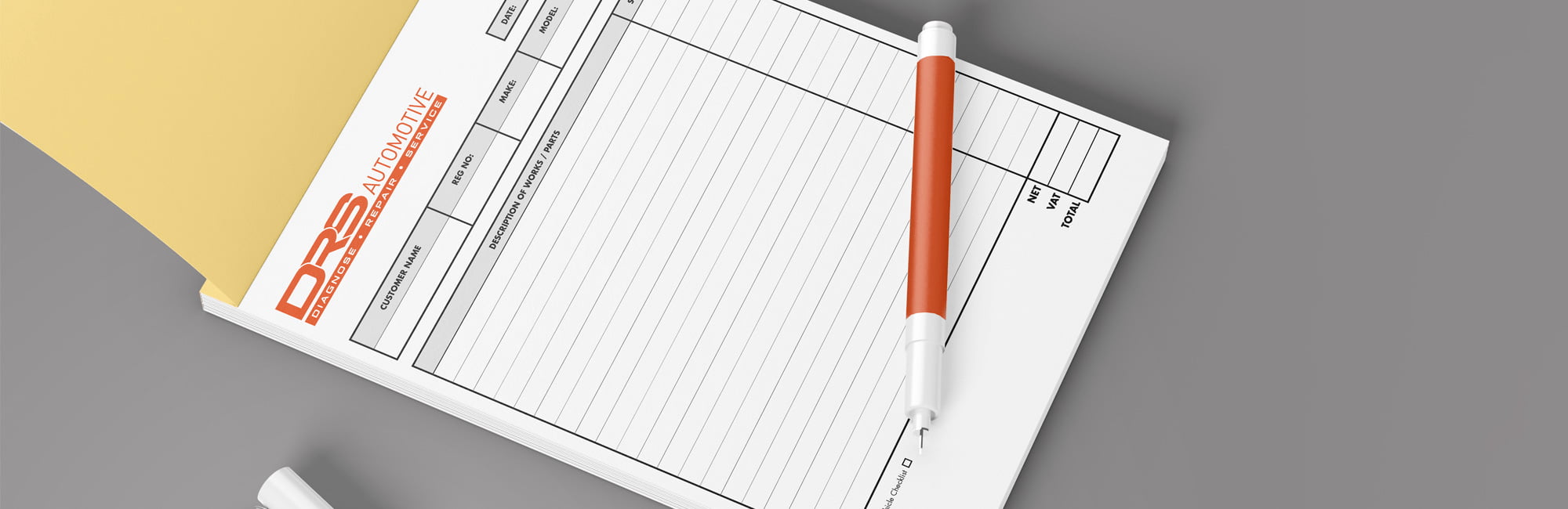 Automotive reciept book and pen