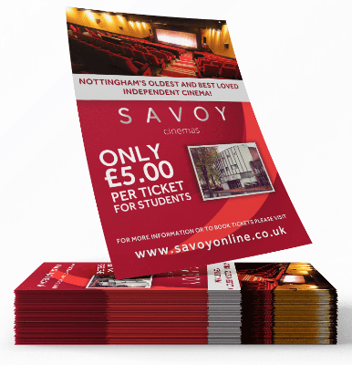 Savoy standard leaflet printed by fineprint nottingham